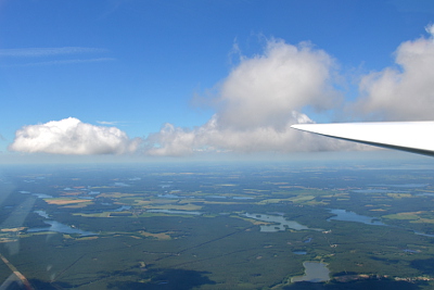 Fliegen über der Mecklenburger Seenplatte